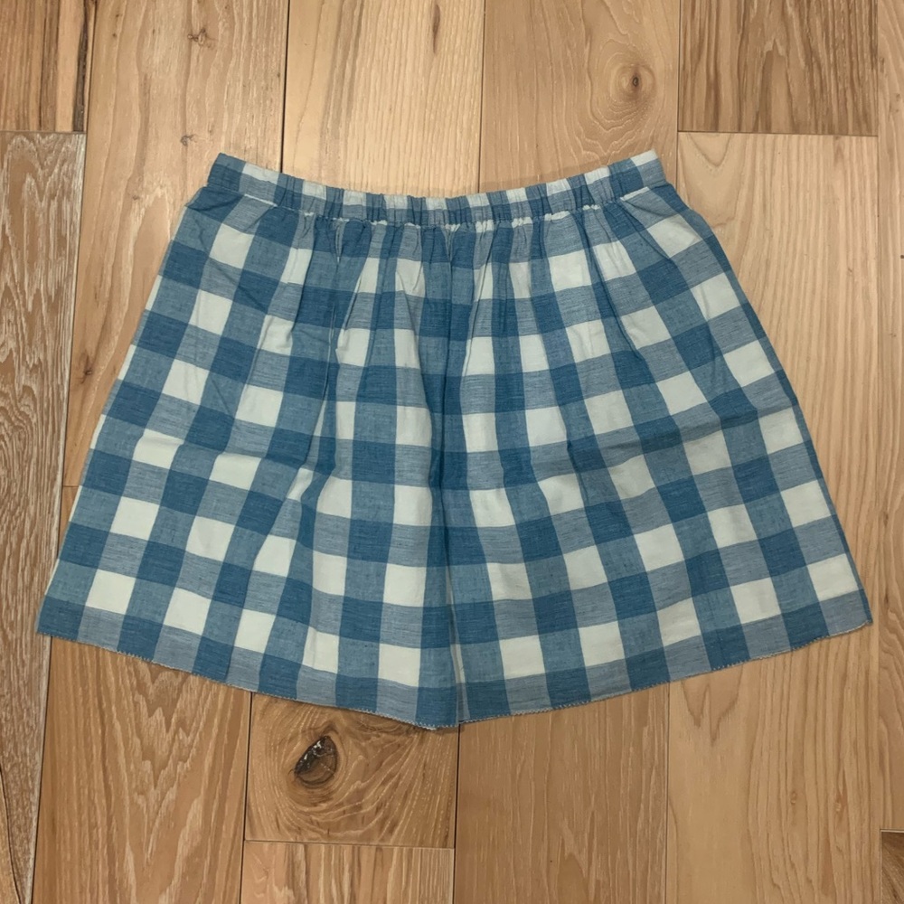 J.Crew Gingham Flounce Cotton Skirt, Size 0